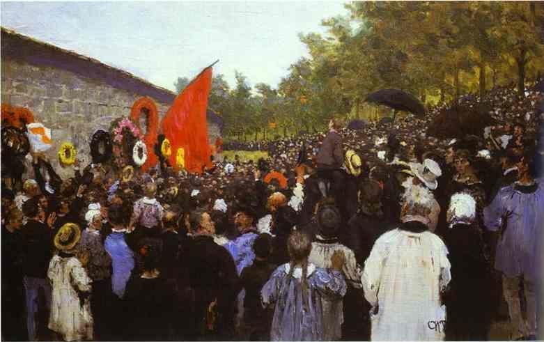 Ilya Repin. The Annual Memorial Meeting
Near the Wall of the Communards in the Cemetery of Père-Lachaise
in Paris.