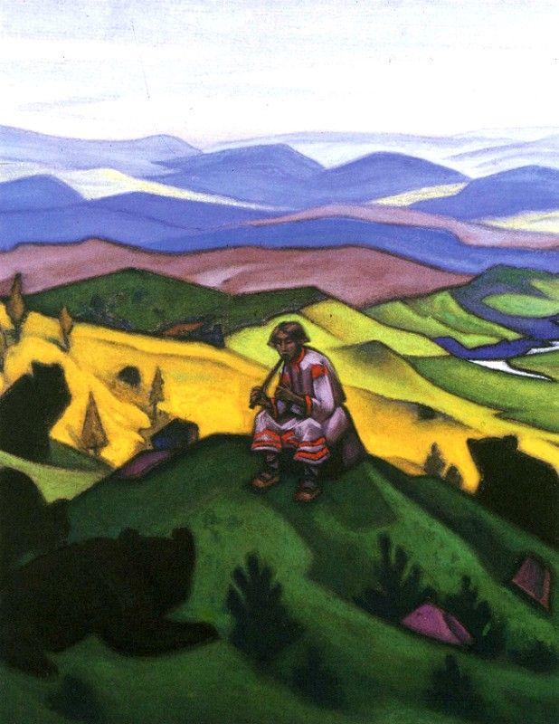Nicholas Roerich. Magic of Beasts. Detail.