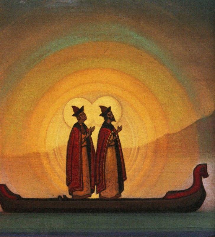 Nicholas Roerich. St Boris and St Gleb. Detail.