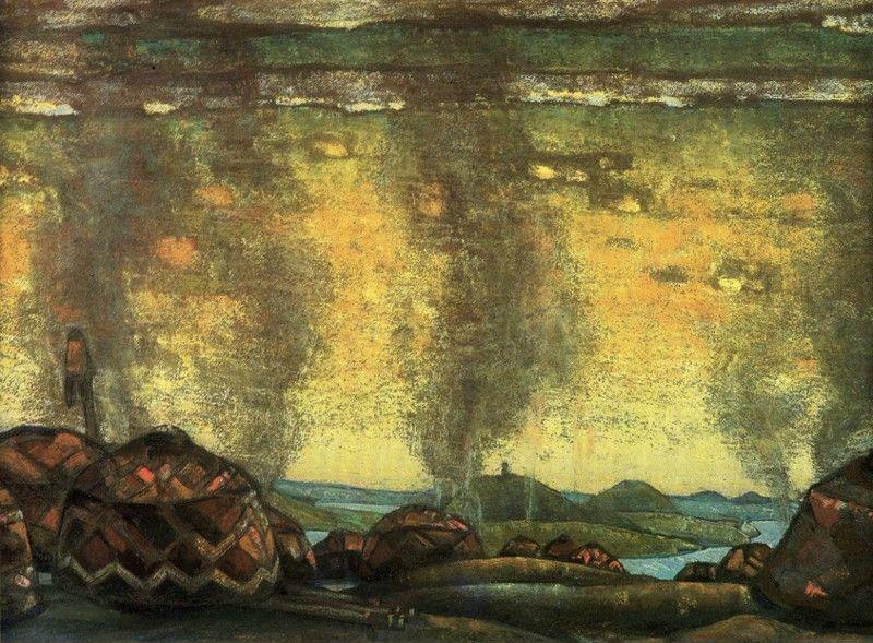 Nicholas Roerich. Polovetsky Camp. Set design for 1909 Production of Borodin's opera Prince Igor.