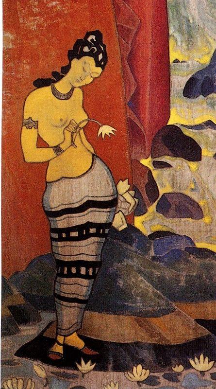 Nicholas Roerich. Song of the Waterfall. Detail.