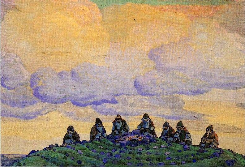 Nicholas Roerich. Great Sacrifice. Set Design for Igor Stravinsky's Ballet Le Sacre du printemps.
