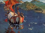 Nicholas Roerich. Foreign Guests. Series 'The Beginning of Russia. Slavs.".
