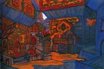 Prince Vladimir Galitsky's Courtyard. Set design for 1914 Production of...