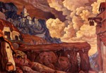 Sheep Well. Set design for Lope de Vega's play Fuente Ovejuna in St....