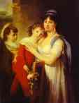 Jean-Laurent Mosnier. Portrait of Anna Muravyova-Apostol  (1770s-1810) with Her Son Mathew (1793-1886) and Her Daughter Catherine  (1794-1849).