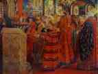 Andrey Ryabushkin. Russian Women of the XVII  century in Church.