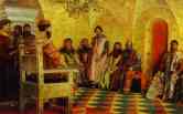 Andrey Ryabushkin. Tzar Mikhail Fedorovich  Holding Council with the Boyars in His Royal Chamber.
