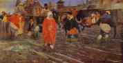 Andrey Ryabushkin. A XVII-century Moscow  Street on a Holiday.