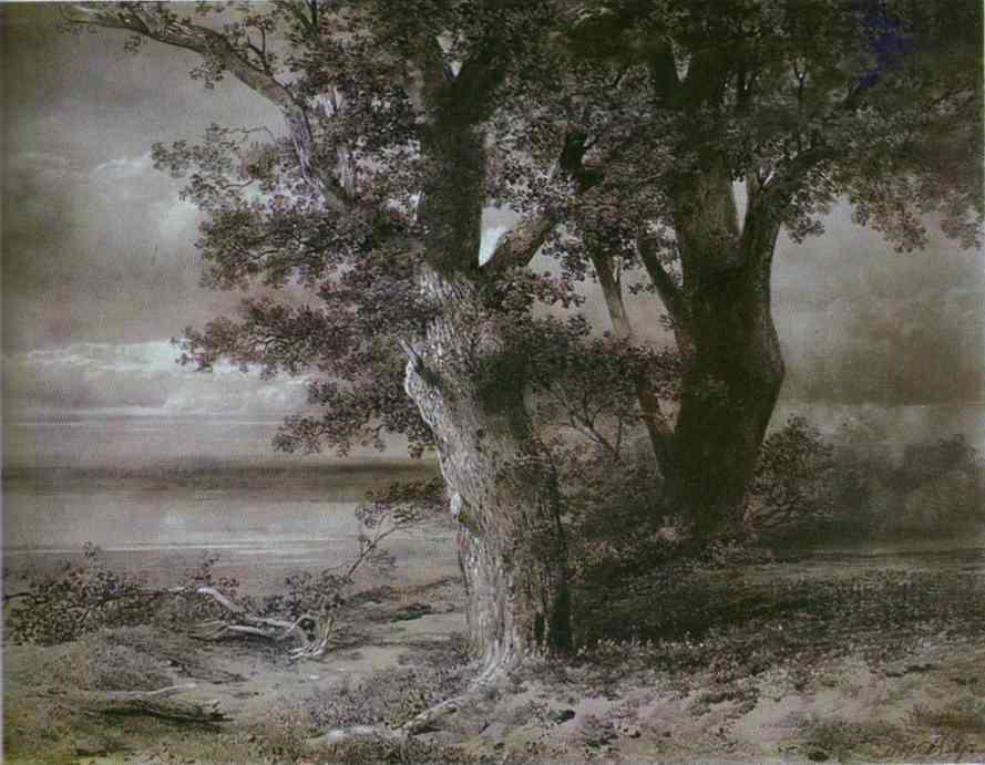 Alexey Savrasov. Oaks on River Bank.
