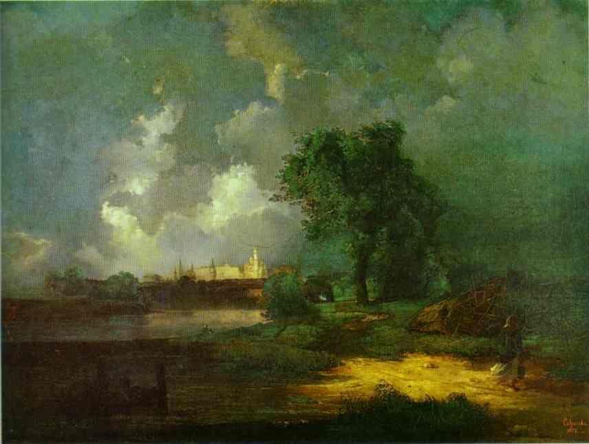 Alexey Savrasov. View of the Kremlin from the Krimsky Bridge in Inclement Weather.