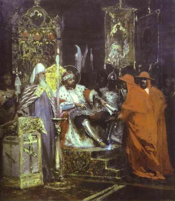 Henryk Siemiradzki. Prince Alexander Nevsky Receiving Pope's Legates.