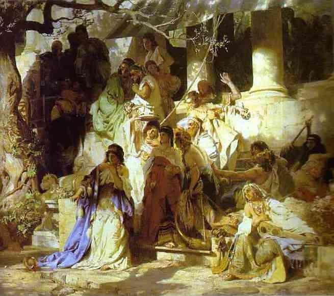 Henryk Siemiradzki. Christ and Sinner. The First Meeting of Christ and Mary Magdalene. Detail.