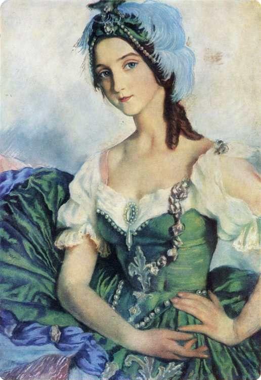Portrait of Alexandra Danilova in a Stage Costume.