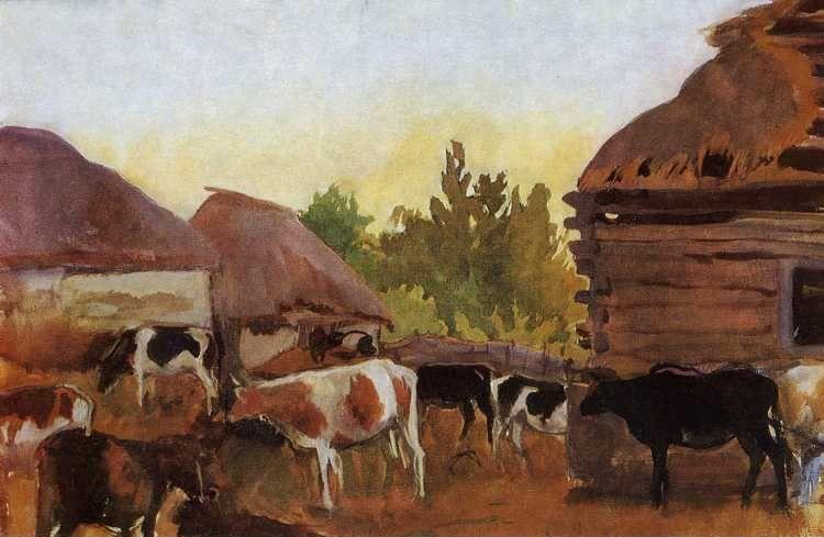 Farmyard in the Village of Neskuchnoye.