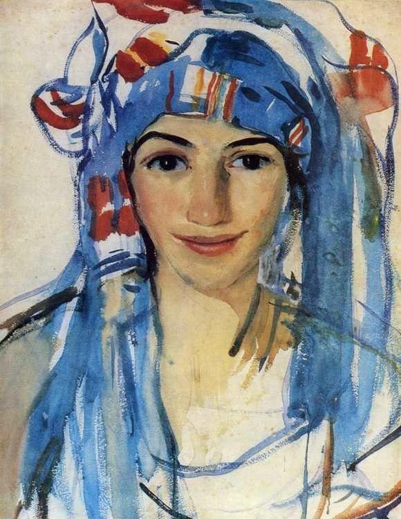 Self-Portrait in a Scarf.