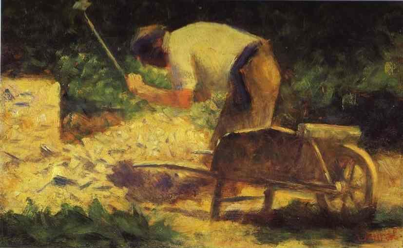 Georges Seurat. Rock-Breaker with a Wheelbarrow.