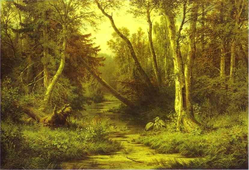 Ivan Shishkin. Forest Landscape with Herons.