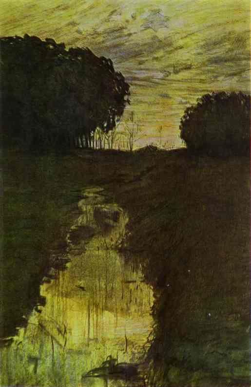 Constantin Somov. Landscape in the Evening. Martyshkino.