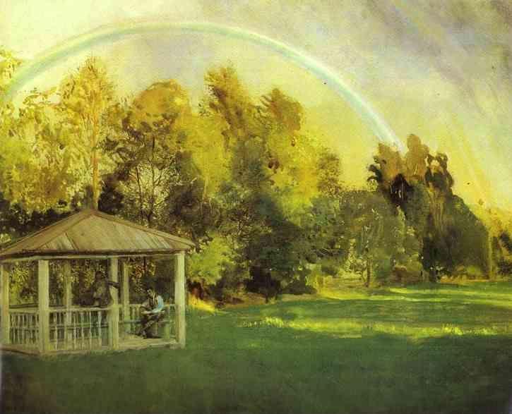 Constantin Somov. Landscape with Pavillion.