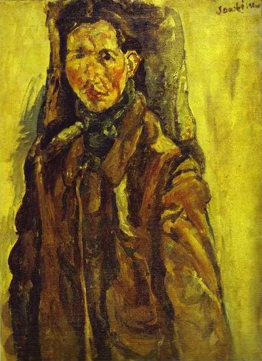 Chaim Soutine. Self-Portrait by Curtain/Autoportrait au rideau.