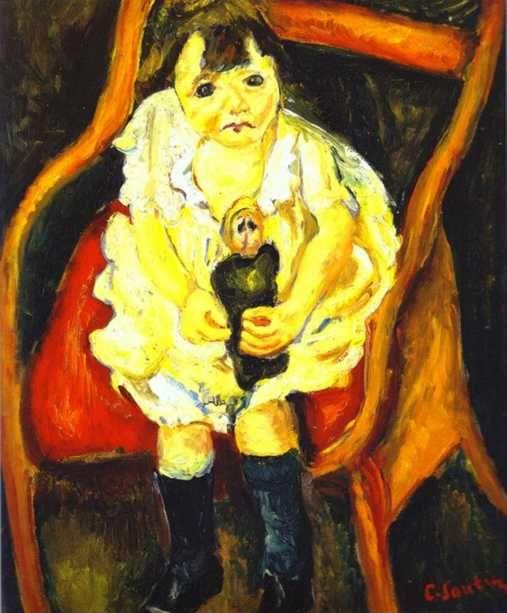 Chaim Soutine. Little Girl with Doll/La petite fille à la poupée.