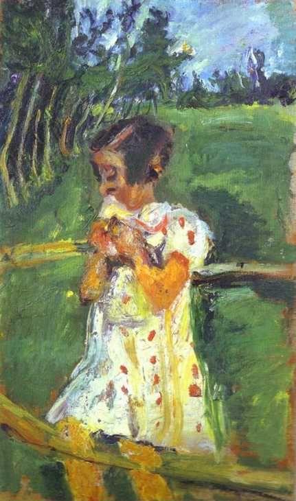 Girl at Fence/La petite fille a la barrière.