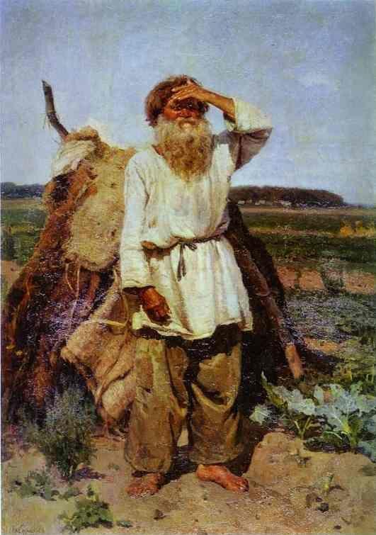 Vasily Surikov. Old Man in His Vegetable Garden.