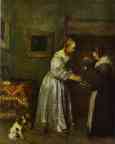 Gerard Terborch. A Lady Washing Her Hands.