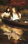 James Tissot. On the Thames. A Heron.