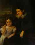 Vasily Tropinin. Portrait of V. I. Yershova with Her Daughter.