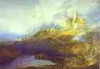 William Turner. Warkworth Castle, Northumberland - Thunder Storm Approaching at Sun-Set.