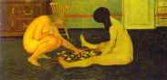 Naked Women Playing Checkers/Femmes nues jouant aux dames.