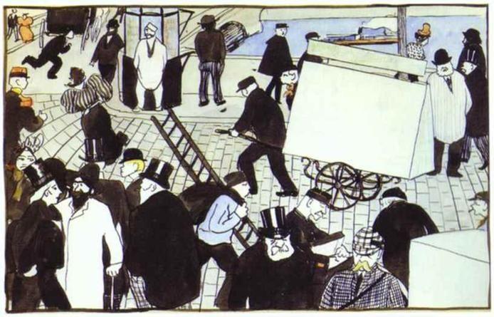 Félix Vallotton. Street Scene/Scène de rue.
