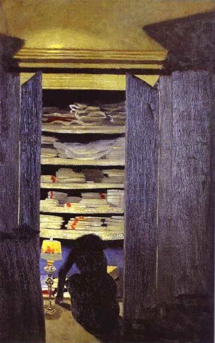 Félix Vallotton. Woman Rummaging Through Closet/Femme fouillant dans un placard.