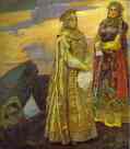 Three Tsarevnas of the Underground Kingdom. Detail.