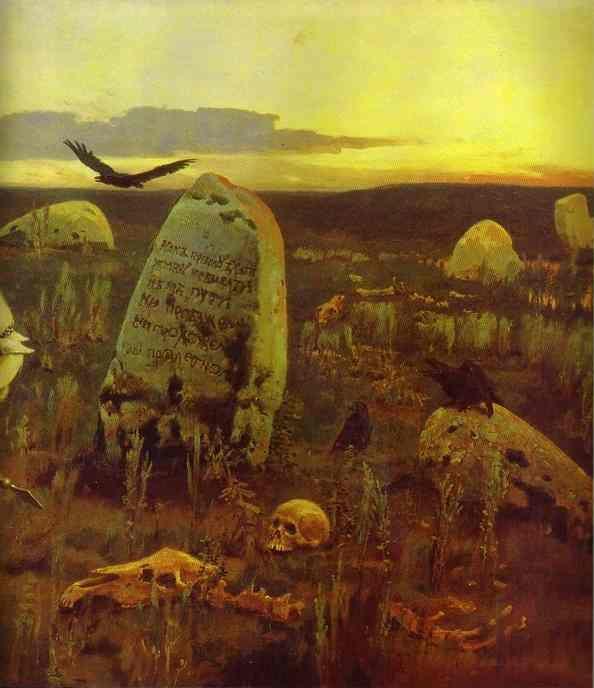 Victor Vasnetsov. A Knight at the Crossroads. Detail.