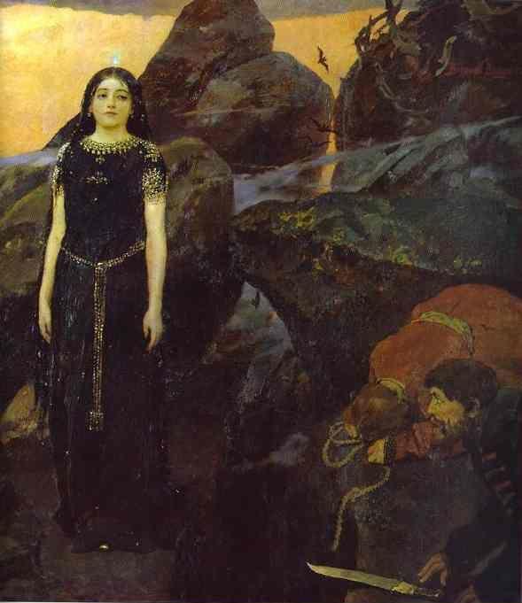 Victor Vasnetsov. Three Tsarevnas of the Underground Kingdom. Detail.