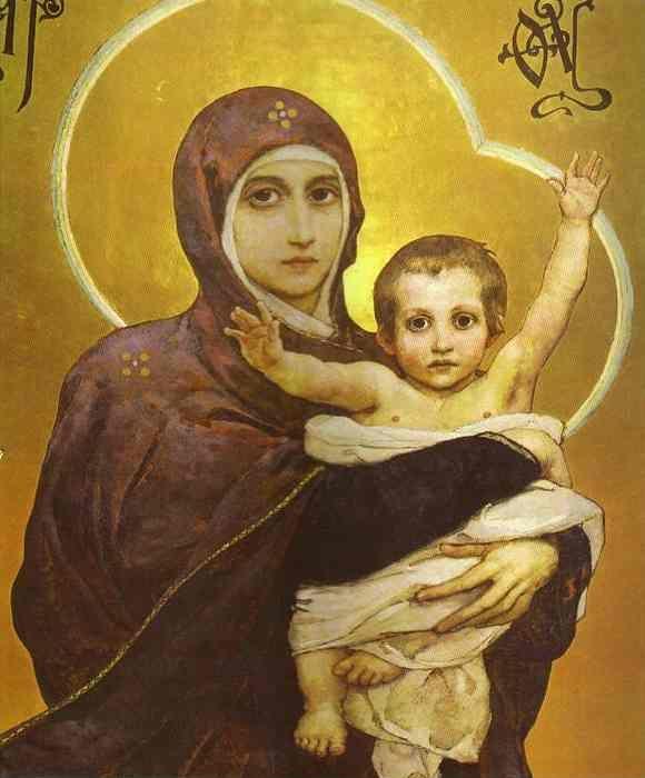 Victor Vasnetsov. The Virgin and the Child. Detail.