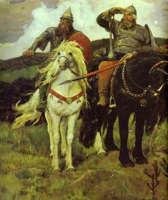 Victor Vasnetsov. Tree Bogatyrs. Detail.