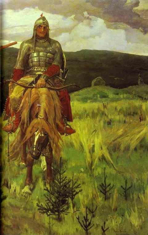 Victor Vasnetsov. Tree Bogatyrs. Detail.