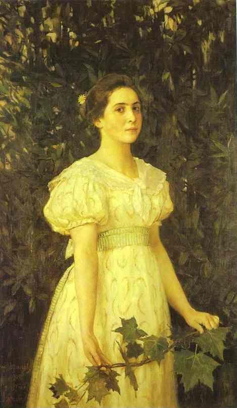 Victor Vasnetsov. Portrait of Vera Mamontova.