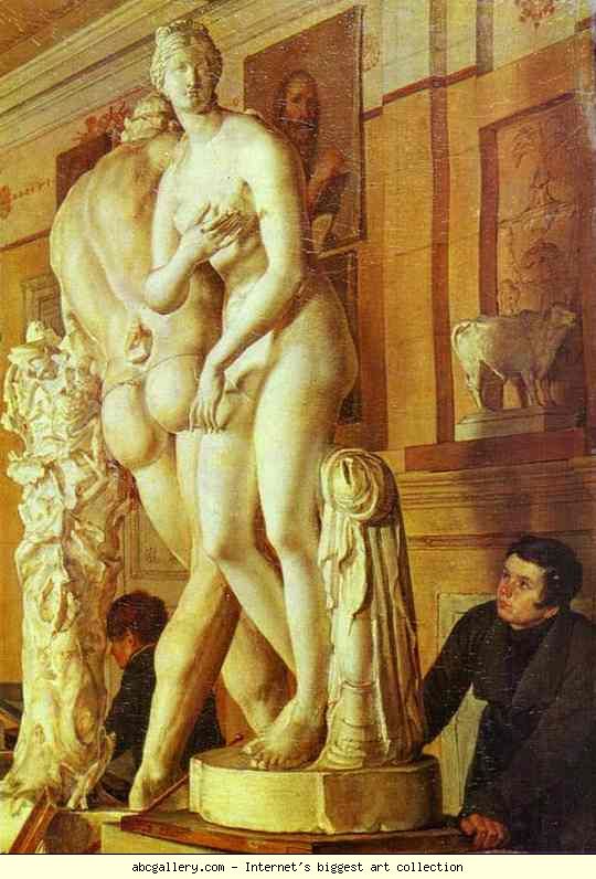 Alexander Alexeyev. The Workshop of A. Venetsianov in St. Petersburg. Detail.