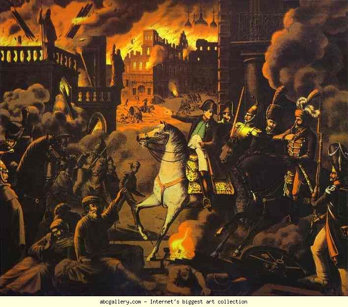 Unknown German artist. The French in Moscow. 1812.