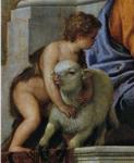 Paolo Veronese. Holy Family with Saint John the Baptist, Saint Abthony Abbot, and Saint Catherine. Detail.