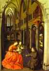 Konrad Witz. Madonna and Saints in a Church.