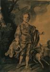 Joseph Wright of Derby. Boy with Plumed Hat and Greyhound.